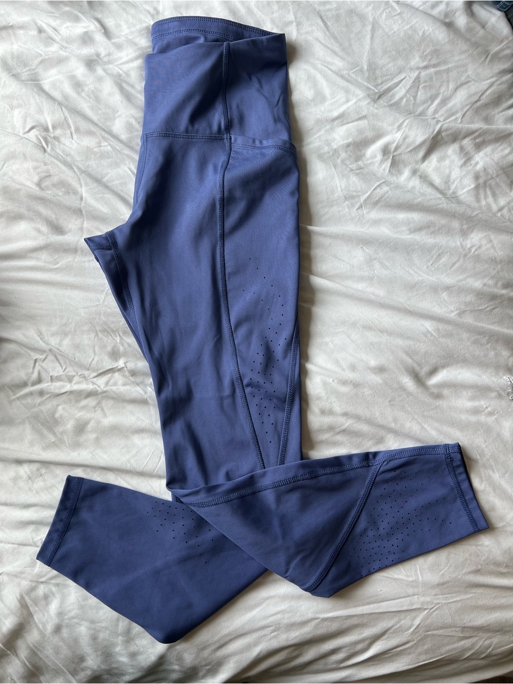 all in motion Deep Blue High-Rise Active Leggings with Perforated Detail